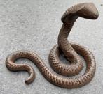 gietijzeren dierenbeeldje van een slang bruin SG415, Verzamelen, Dierenverzamelingen, Ophalen of Verzenden, Nieuw, Reptiel of Amfibie
