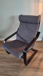 Ikea fauteuil Poang zwart/grijs, zeer netjes, Huis en Inrichting, Fauteuils, Minder dan 75 cm, Zo goed als nieuw, 50 tot 75 cm