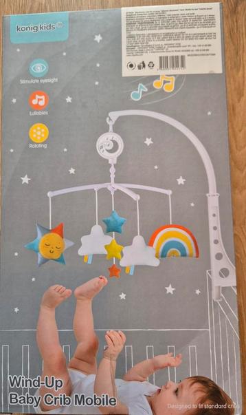 Konig Kids Wind-Up Baby Crib Mobil nieuw in doos beschikbaar voor biedingen