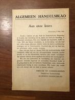 Bevrijding 2x Mei 1945. a. Algemeen Handelsblad deelt lezers, Verzamelen, Militaria | Tweede Wereldoorlog, Ophalen of Verzenden