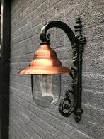 Nostalgische Wandlamp Groen Koperen beugel & Glazen Kap, Ophalen, Nieuw, Glas