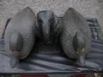 2 Plastic drijf Eenden en een Kraai, Ophalen, Gebruikt, Kunststof, Dierenbeeld