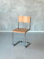 Retro sledestoelen nieuw eetkamerstoelen buisframe prijs p/s, Bruin, NL, Vintage, Ophalen of Verzenden