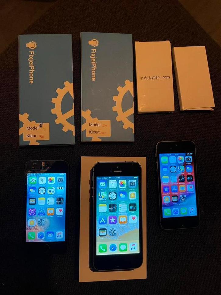 Restpartij Apple opknappers (2x iPhone 5s en 1x iPhone 5), Telecommunicatie, Mobiele telefoons | Apple iPhone, Gebruikt, 32 GB