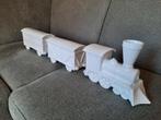 Fraaie aardewerk trein 3x treinstel kleur wit jaren 70 - 80, Ophalen of Verzenden