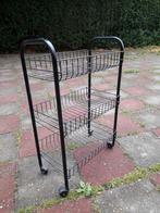 Verrijdbare 3- etage badkamertrolley, Ophalen, Zo goed als nieuw, Zwart, Overige typen
