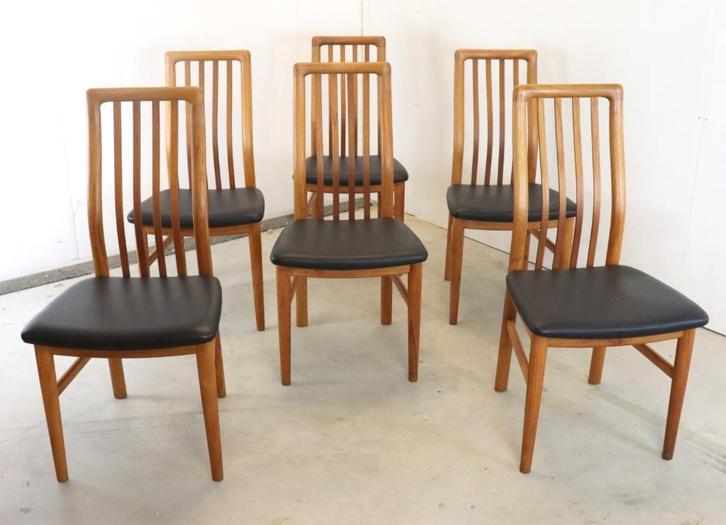 Set 6 Kai Kristiansen Schou Andersen stoelen vintage, Huis en Inrichting, Stoelen, Zo goed als nieuw, Vijf, Zes of meer stoelen