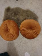 Ikea kleedje ULLERSLEV en 2 KRANSBORRE kussens, Ophalen, Gebruikt, Bruin, Rond