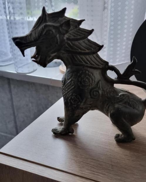 Bronze Chinthe, Lion of Burma , staande Chinthe Guardian, Antiek en Kunst, Antiek | Koper en Brons, Brons, Verzenden