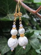 Oorbellen Nada howliet-shellparel-swarovski kristal goud, Ophalen, Nieuw