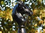 Standpaal met paardenhoofd - zwart - gietijzer. Laatste !!, Ophalen of Verzenden