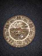 8 Engels bruin Olde Country Castles plat 25,5 cm borden, Ophalen of Verzenden