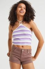 Ribgebreide haltertop H&M Divided - Maat S, Ophalen of Verzenden, Zo goed als nieuw, Paars, H&M Divided
