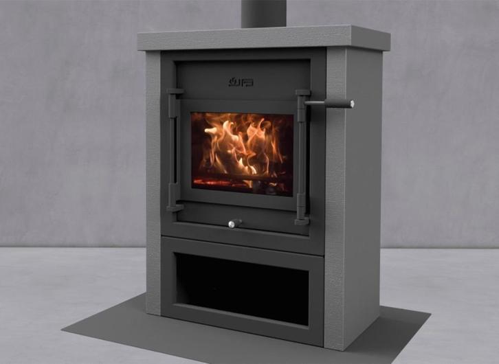 Jacobus 9 kwadraat beton Grijs Demo model, Huis en Inrichting, Haarden, Nieuw, Houthaard, Ophalen of Verzenden