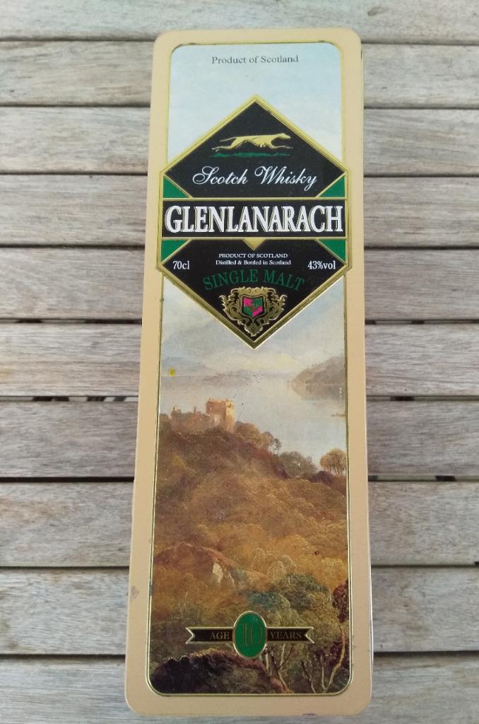 Schotse whisky blik Glenlanarach, Verzamelen, Blikken, Gebruikt, Overige, Ophalen of Verzenden