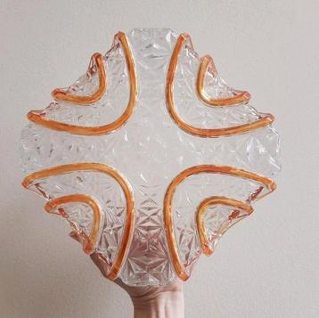 Vintage Glazen Plafondlamp | Vintage plafonniere beschikbaar voor biedingen
