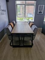 Complete eettafel met 6 luxe stoelen, Huis en Inrichting, Ophalen, Zo goed als nieuw, 4 tot 6 stoelen