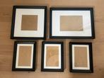 IKEA KNOPPANG - Set van 5 zwarte fotolijsten, Ophalen of Verzenden, Zo goed als nieuw