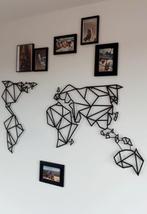 Wanddecoratie - Wereldkaart zwart metaal, Ophalen of Verzenden, Zo goed als nieuw