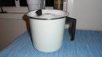 retro, wit emaille melkkoker, doorsnee 18H17cm, Antiek en Kunst, Ophalen of Verzenden