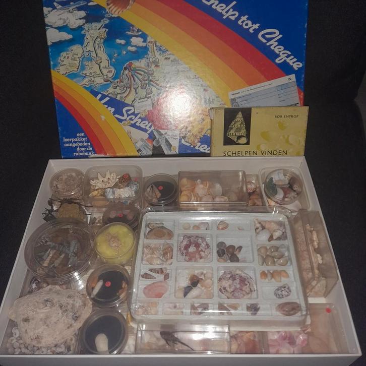 Rabobank "van schelp tot cheque" zeldzame verzameldoos, Verzamelen, Mineralen en Fossielen, Schelp(en), Ophalen of Verzenden