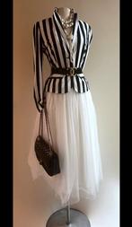 Midi trendy tule rok hagelwit 36/38/40/42, Kleding | Dames, Rokken, Ophalen of Verzenden, Zo goed als nieuw, Wit, Onder de knie