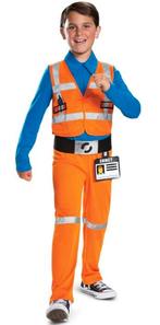 Lego movie emmet kostuum / carnaval pak, Ophalen, Zo goed als nieuw, Maat 52/54 (L)