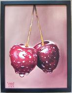 Hollandse school (XX) - Stilleven met twee kersen, Antiek en Kunst, Ophalen of Verzenden