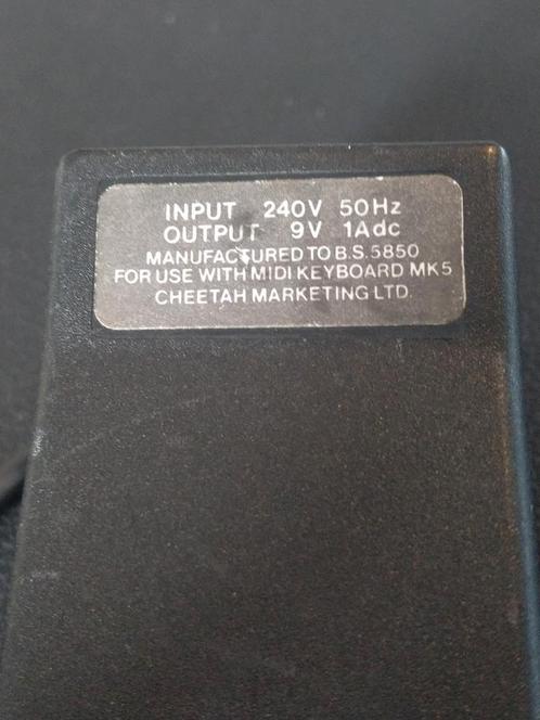 Vintage 9V Adapter voor Cheetah Midi Keyboard / Sinclair ZX, Computers en Software, Vintage Computers, Ophalen of Verzenden