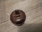 Antiek donkerbruine bakelieten lichtschakelaar., Ophalen of Verzenden