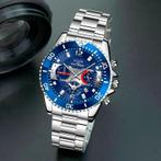 Luxe kwaliteits horloge blauw-zwart, Nieuw, Ophalen of Verzenden