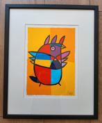 Jacqueline Schäfer - 'Strange Bird' yellow/orange.   gen ges, Antiek en Kunst, Kunst | Litho's en Zeefdrukken, Ophalen of Verzenden