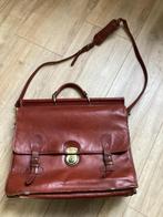 Texier leren aktetas 4 vaks, 30 tot 40 cm, Bruin, Aktetas of Boekentas, Nieuw