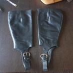 Zwarte leren paardrij chaps kuit 17 cm enkel gemeten 1209, -, -, Overige typen, Overige soorten