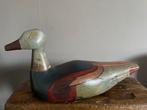 Prachtige houten eend, Verzamelen, Beelden en Beeldjes, Ophalen of Verzenden, Zo goed als nieuw, Dier