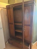 Antieke houten kledingkast met spiegel, Antiek en Kunst, Antiek | Meubels | Kasten, Ophalen