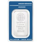 1 oz  palladium baar Argor- Heraeus, Postzegels en Munten, Edelmetalen en Baren, Ophalen of Verzenden