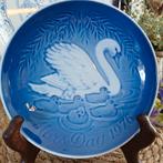 Deens wandbordje blauw 1976. Zwanen vintage, Antiek en Kunst, Ophalen of Verzenden