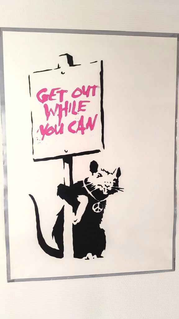 Banksy Rat - Get Out While You Can, Antiek en Kunst, Kunst | Etsen en Gravures, Ophalen of Verzenden