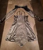 zilver glitterjurkje,carnavalsjurkje,feestelijk,discojurkje, Carnaval, Ophalen of Verzenden, Kleding, Maat 36 (S)