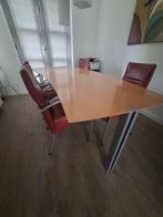 Harvink Tobio eettafel met 4 Hennie de Jong stoelen, Ophalen, Gebruikt, 200 cm of meer, 50 tot 100 cm