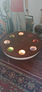 Vintage space age salontafel met verlichting, Huis en Inrichting, Ophalen, -, -, Rond