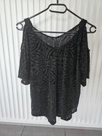 zwarte T-shirt uit leuke stof, Zwart, Ophalen of Verzenden, Korte mouw, Maat 36 (S)