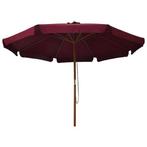 Parasol met houten paal 330 cm bordeauxrood, Tuin en Terras, Bdb, Nieuw, Ophalen of Verzenden, Dbi