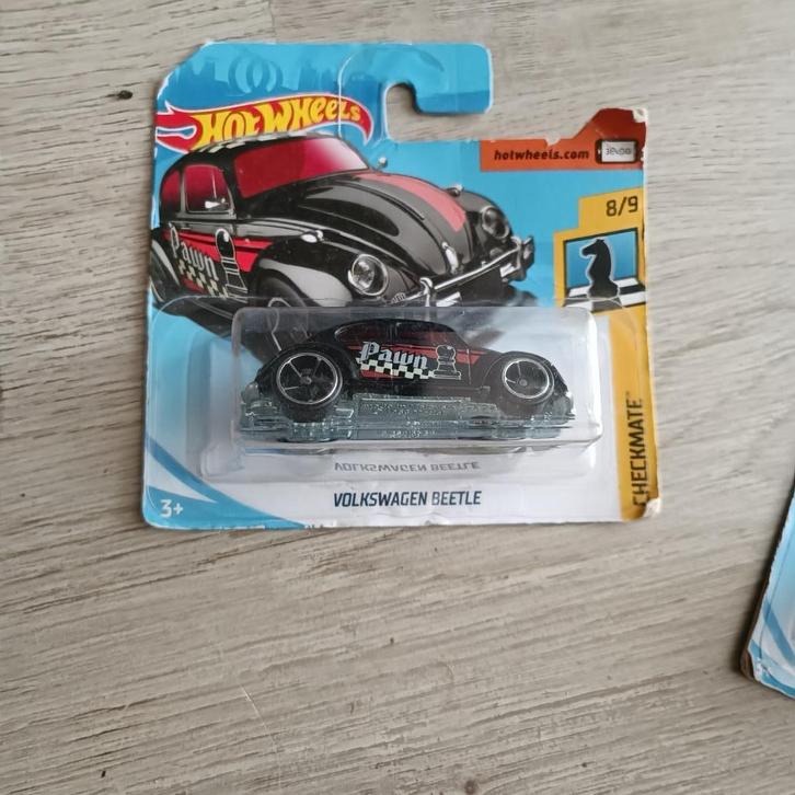 hotwheels hot wheels vw kever beetle pawn checkmate zwart, Hobby en Vrije tijd, Modelauto's | Overige schalen, Zo goed als nieuw