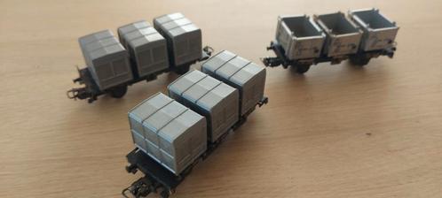 3 Märklin DB containerwagens ieder met 3 containerwagens., Hobby en Vrije tijd, Modeltreinen | H0, Zo goed als nieuw, Wisselstroom