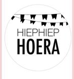 Sluitstickers Hiep Hiep Hoera vlaggenlijn, Verzenden, Nieuw, Meerdere stickers