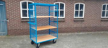 Etagewagen met draadgaaswanden/gaaswagen/magazijnkar/kar  beschikbaar voor biedingen