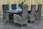 Menorca Tafel 225 met 6 Menorca Verstelbare Dining Tuinstoel, 6 zitplaatsen, Nieuw, Ophalen of Verzenden, Wicker