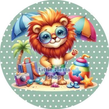 LF3923 icing frosting leeuw 19cm eetbare taart plaat print  beschikbaar voor biedingen